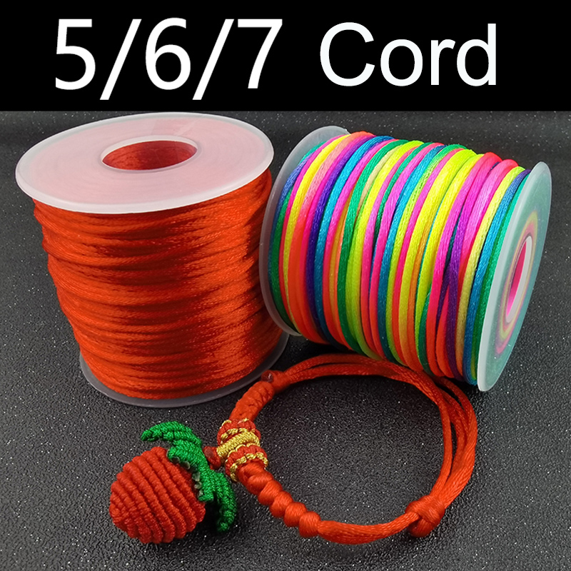Macrame Cord Cotton - Fil de nylon rouge pour bracelet,