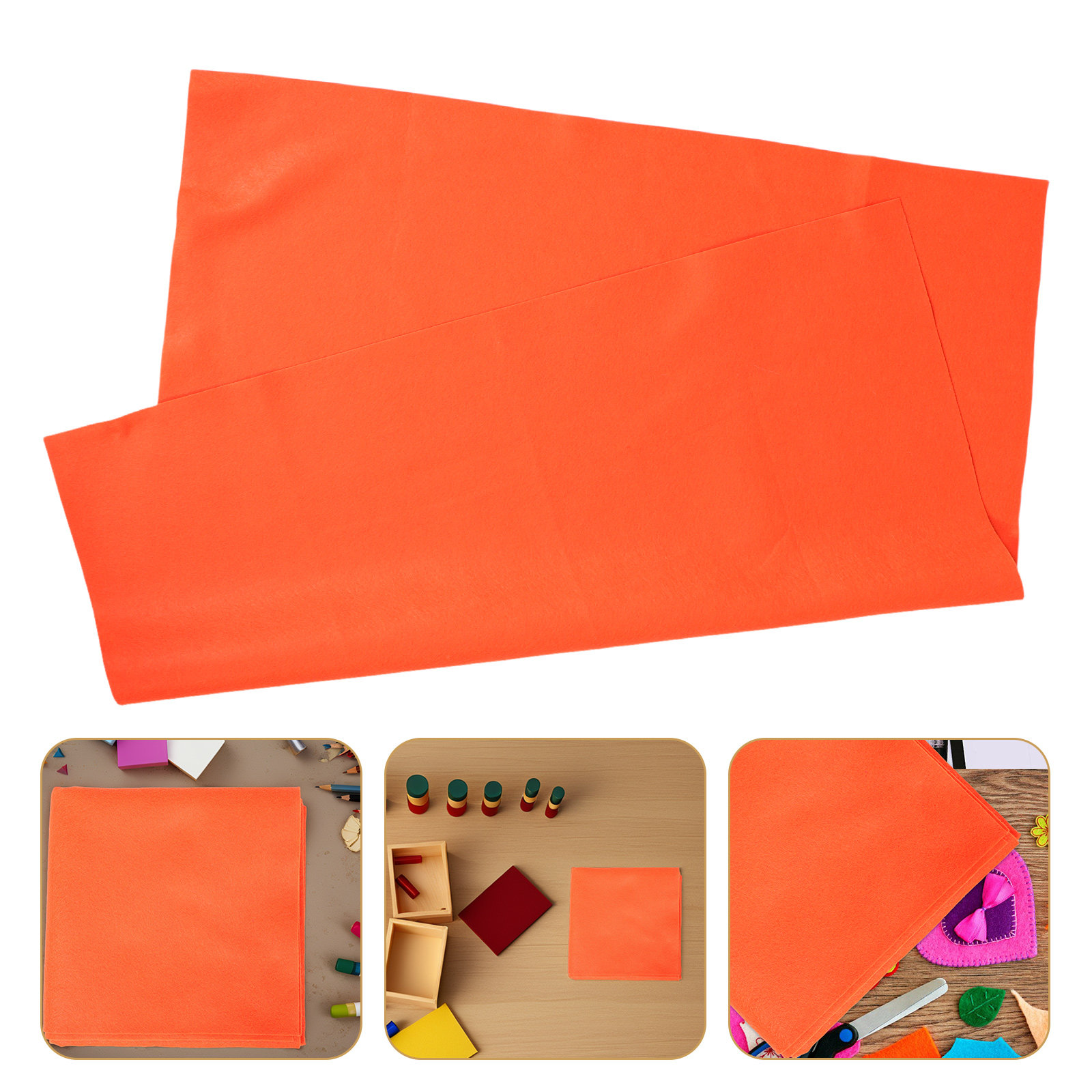 Art Craft For Kindergarten - Tissu en feutre orange, doux, flexible,