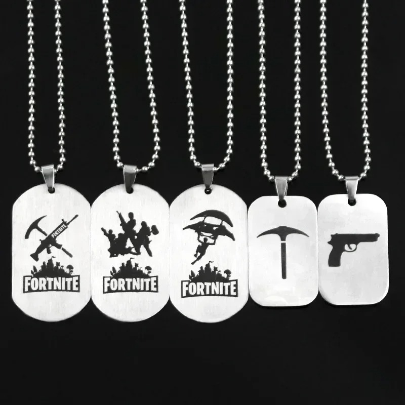 Art Craft Market - Collier Fortnite Anime en Acier Inoxydable,