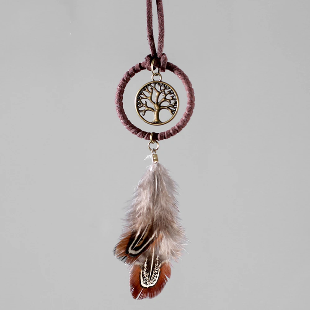 Art Craft Mirror - Pendentif de voiture, attrape-rêves, plume suspendue,