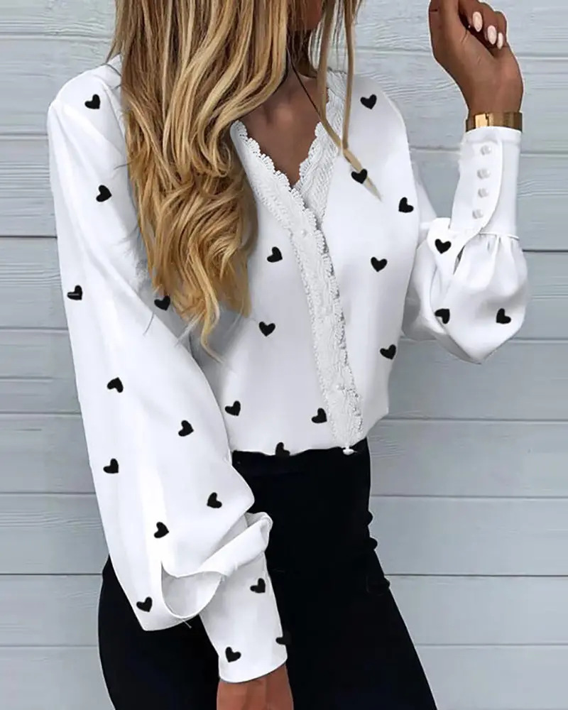 Art Craft Love - Chemise blanche à manches longues pour