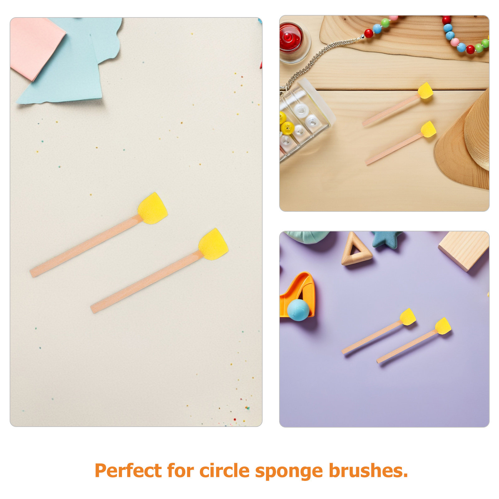 Brosses éponge rondes à manche - Art Craft For Preschool avis et prix