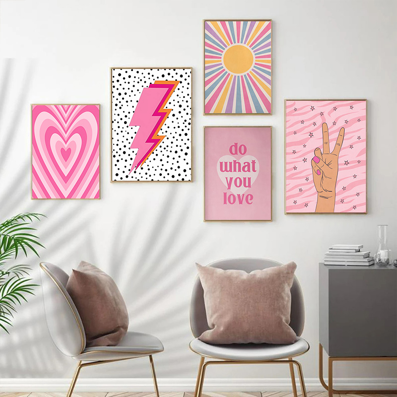 Toile d'art mural abstrait ros - Art Craft Love avis et prix
